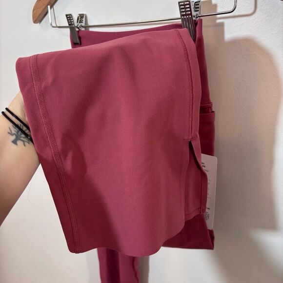 Athleta Transcend High Rise Stash Straight Crop NEW with tags Size XS Berry Rose - Picture 7 of 13